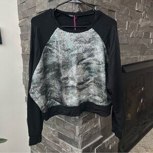 Terez Sequin Camo Sweatshirt